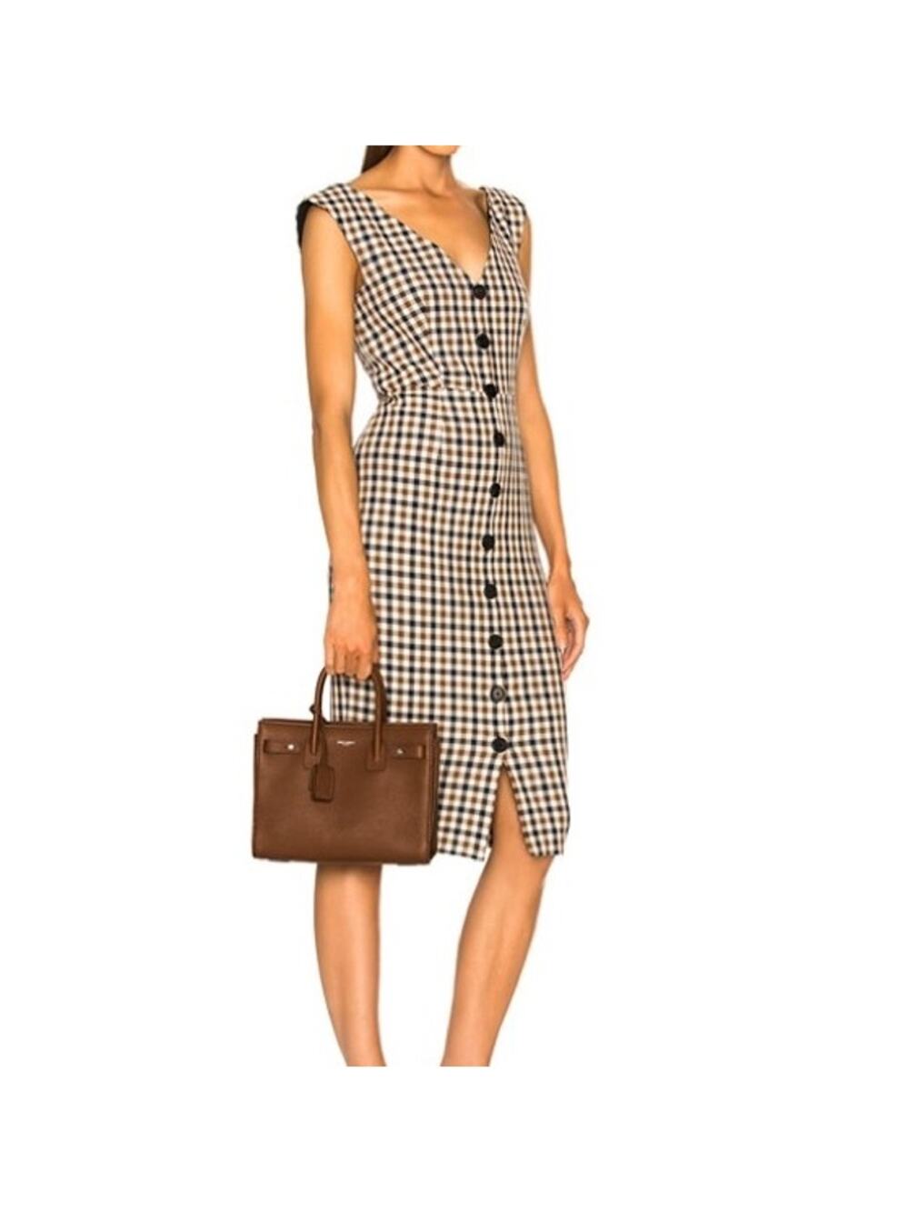 Veronica Beard Dress Lark Size 8 Plaid Check Midi Dress Knee Length $550 NWT